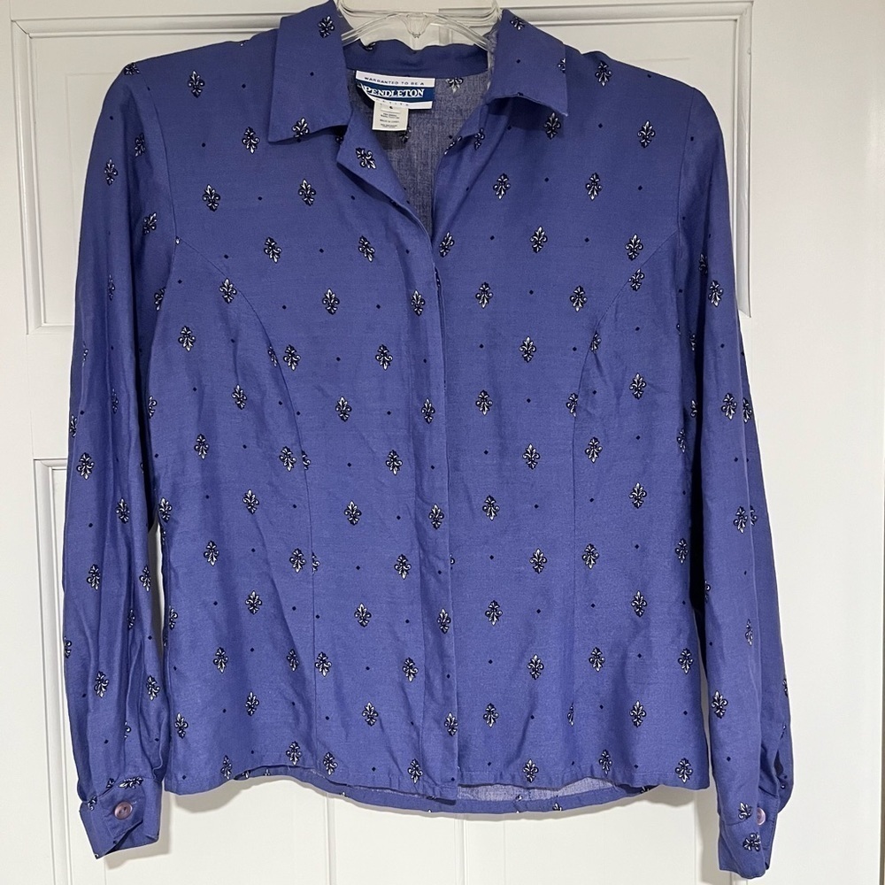 Purple Pendleton Petite Long Sleeve Button Up Shirt Size 6